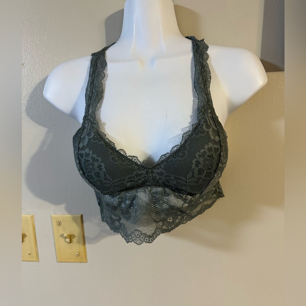 Lace Bralette in Dark Green